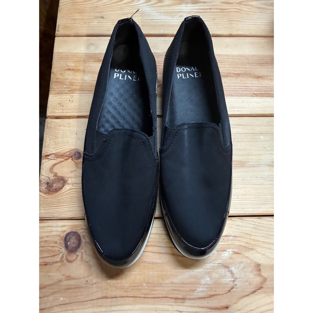 Donald Pliner 8.5M Platform Loafer Womens Black Patent Trim Lug Sole HPCONNERO
